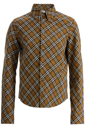 BURBERRY Classic Check Twill Shirt with Button-Down Collar - UK Size 6