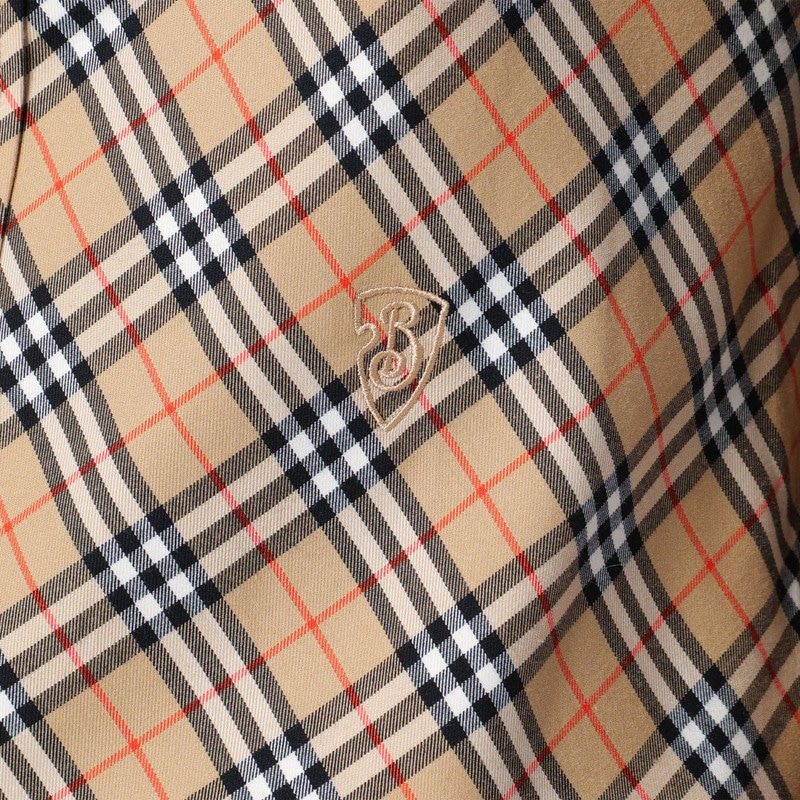 BURBERRY Beige Check Pattern Button-Down Shirt for Women - Fall/Winter 2024