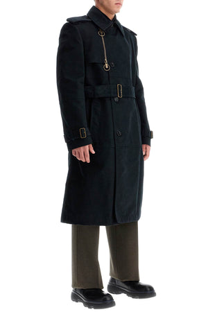 BURBERRY Double-Breasted Moleskin Trench Jacket