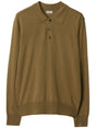 BURBERRY Fine Wool Polo Shirt with Equestrian Knight Design - Straight Cut