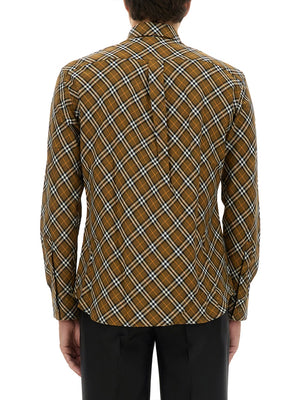 BURBERRY Men's Classic Fit Check Shirt - Size M