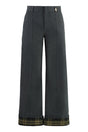 BURBERRY Cotton Blend Roll-Up Trousers for Women