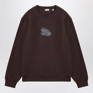 BURBERRY Men's Brown Crewneck Sweatshirt with Logo