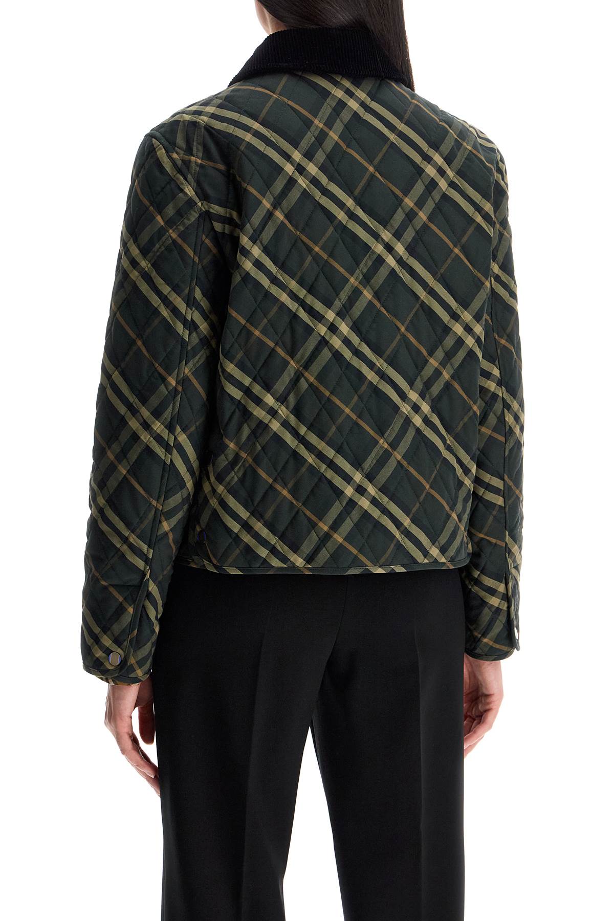 BURBERRY COUNTRY-STYLE QUILTED CHECKERED CROPPED JACKET