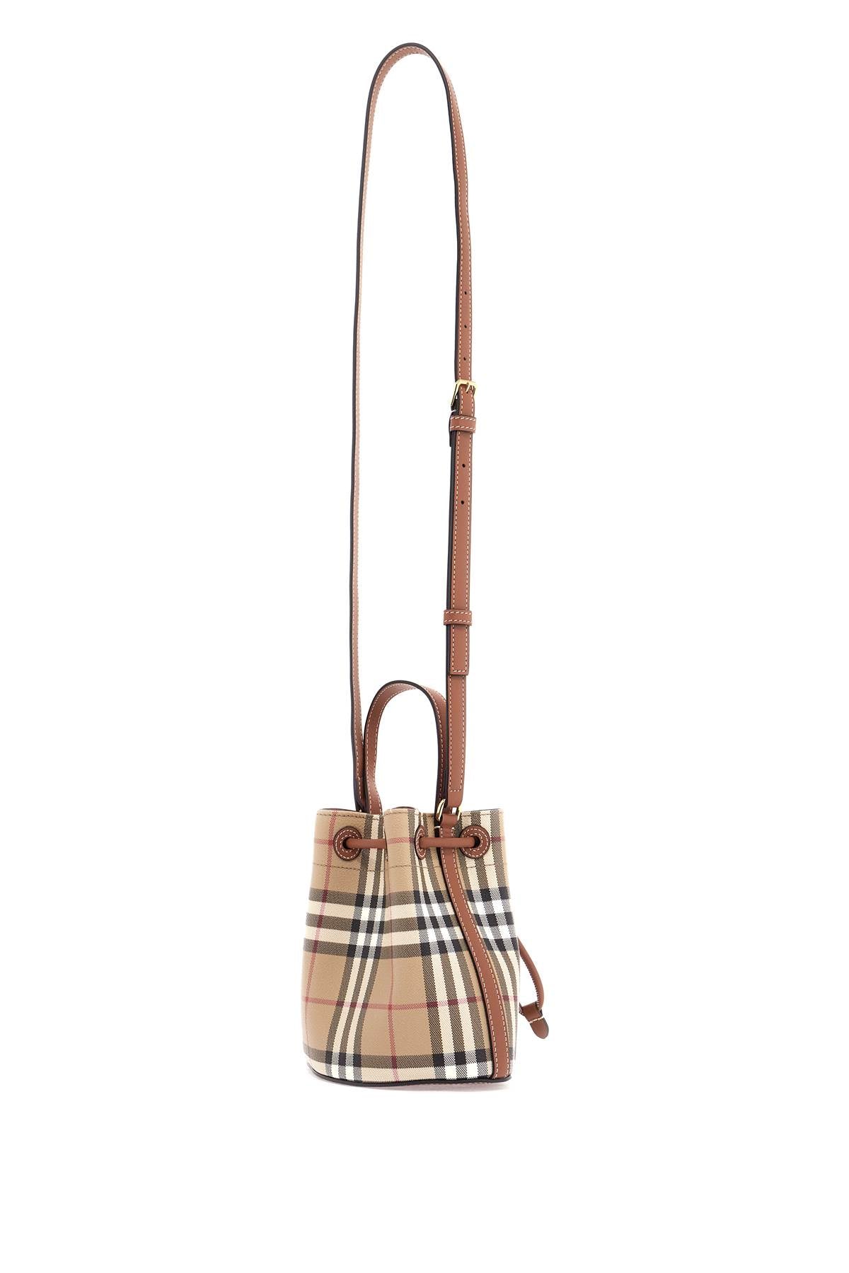 BURBERRY Mini Checkered Bucket Handbag