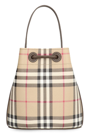 BURBERRY Elegant Check Mini Bucket Handbag