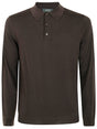 ZANONE Men's Slim Fit Long Sleeve Wool Polo