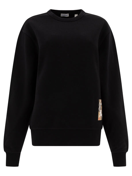 BURBERRY Essential Black Sweatshirt for Women - SS25 Collection