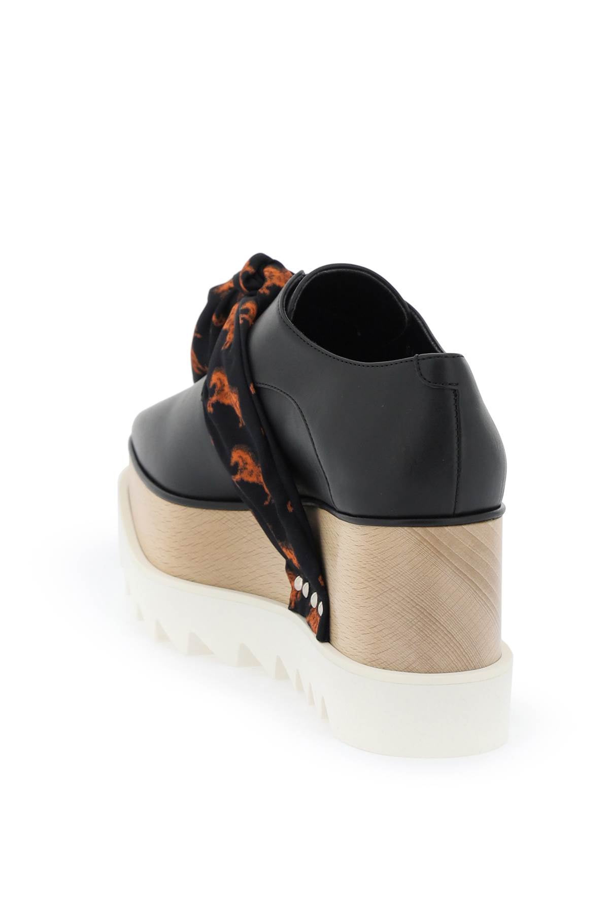 STELLA MCCARTNEY Black Platform Loafers with Eco-Friendly Viscose Band for Women