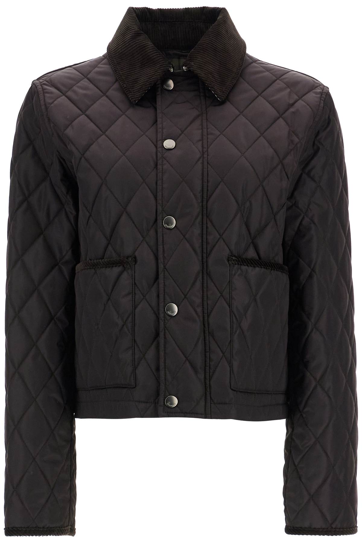 BURBERRY Mini Quilted Nylon Cropped Jacket with Velvet Collar