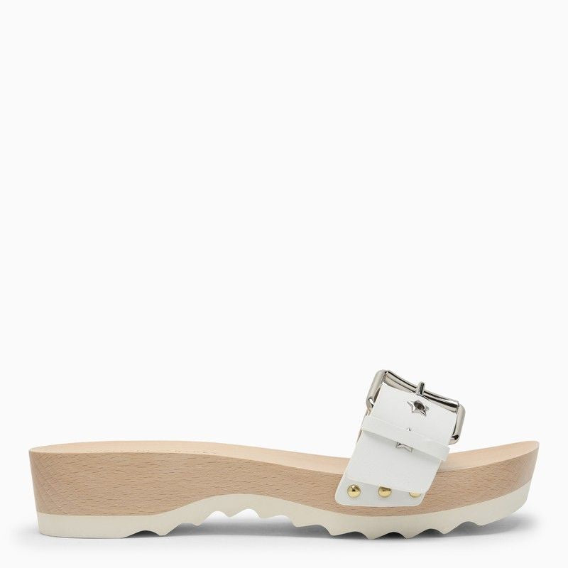 STELLA MCCARTNEY Stylish Leather Clogs with Buckle and Star Accents