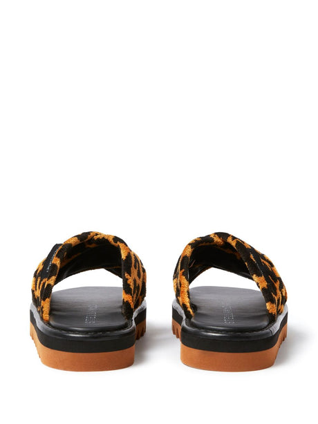 STELLA MCCARTNEY Leopard Print Open Toe Slip-On Sandals for Women