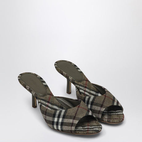 BURBERRY Mews Flat Check Pattern Stiletto Sandals