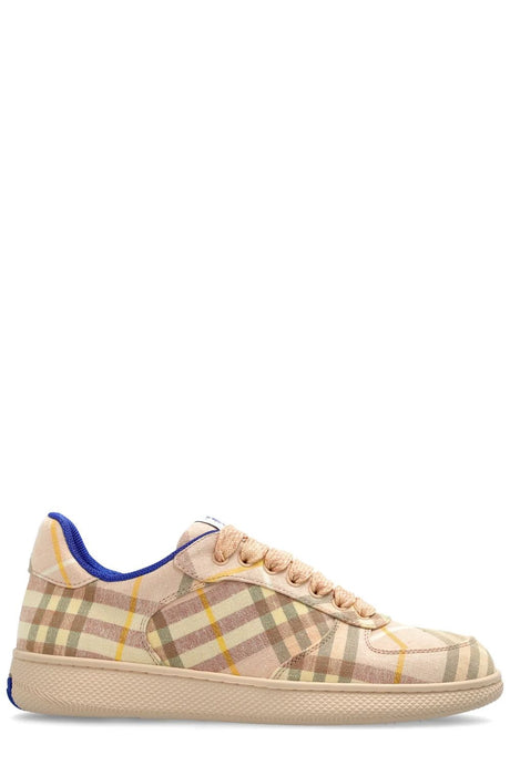 BURBERRY Checkered Design Lace Up Sneakers for Women