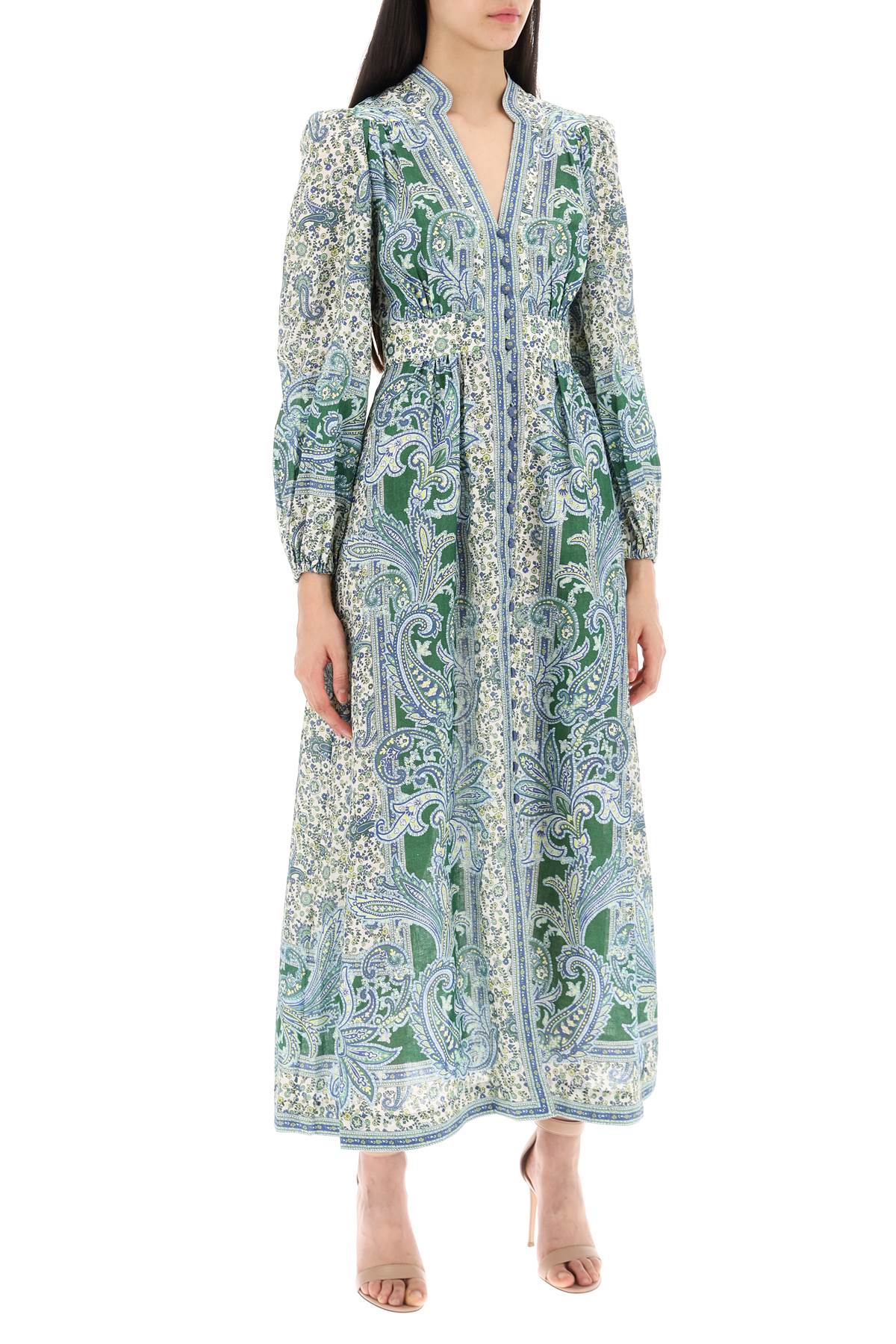 ZIMMERMANN Paisley Print Linen Midi Dress