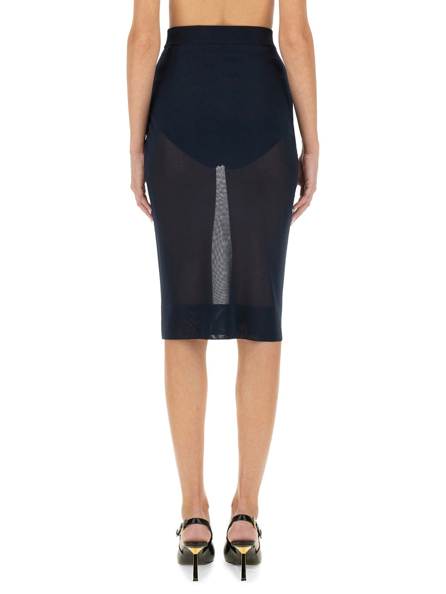 SAINT LAURENT Women's Elegant Knit Pencil Skirt - Size S