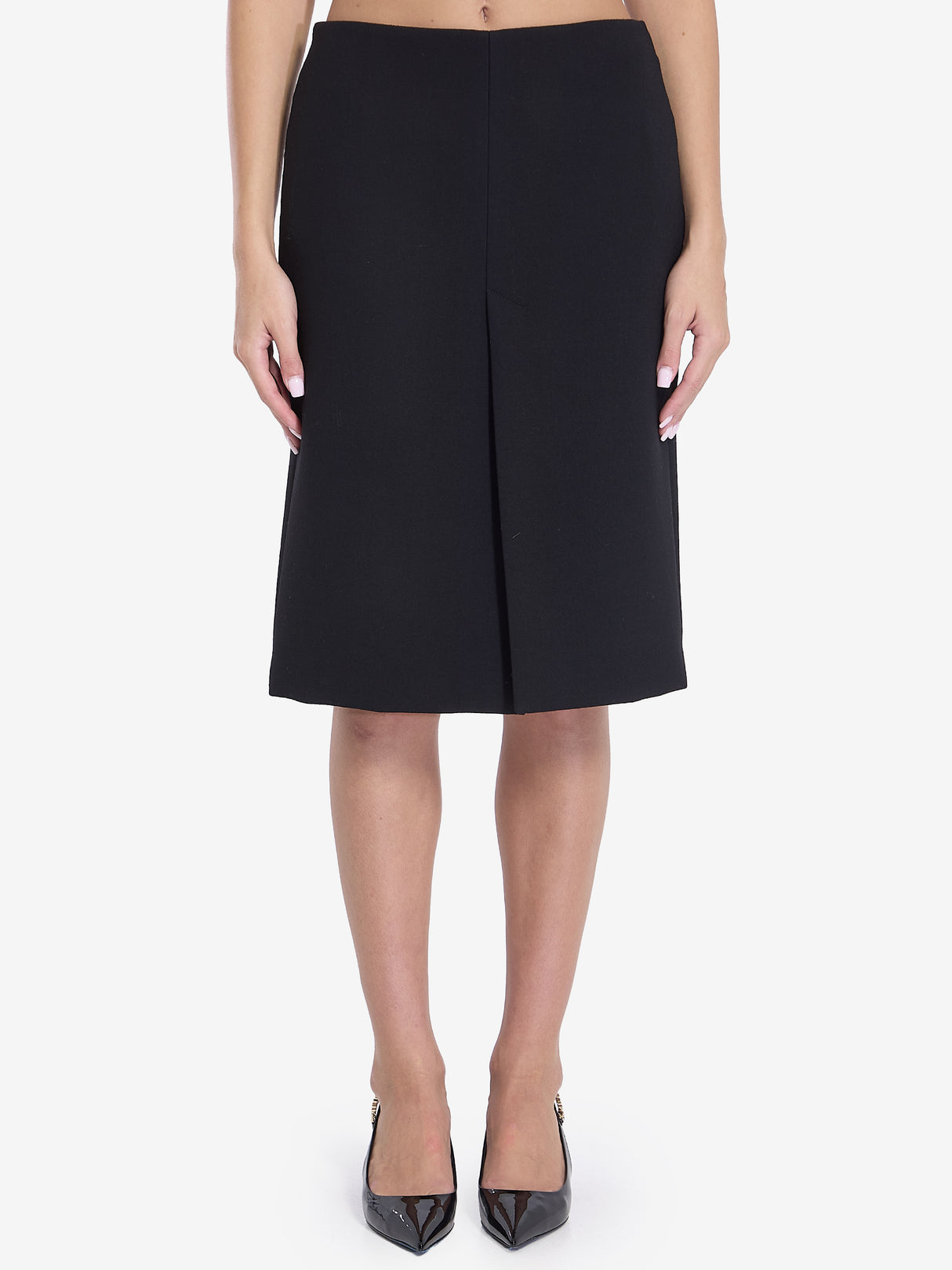 GUCCI Chic Wool Crepe Skirt with Back Slit Hem