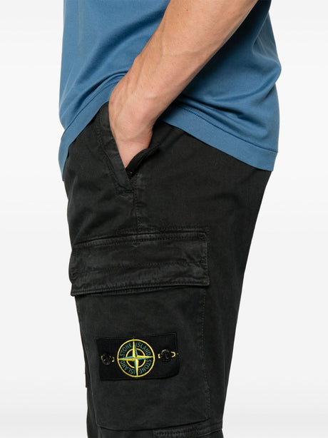 STONE ISLAND Vintage Effect Stretch Cotton Cargo Pants for Men