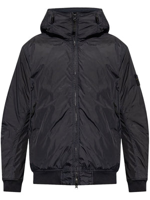 STONE ISLAND Men's Blue Hooded Outerwear Jacket