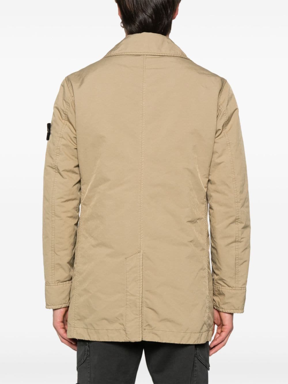 STONE ISLAND Men's Lightweight Beige Trench Jacket - Size L