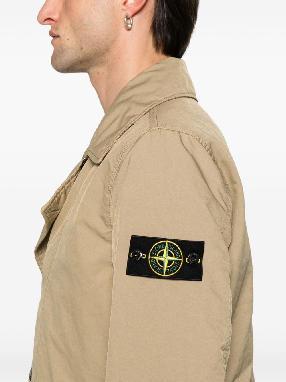 STONE ISLAND Men's Water-Resistant Trench Jacket - Thigh Length