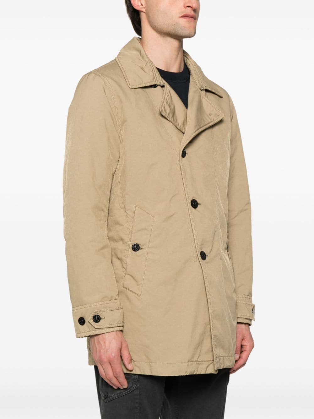 STONE ISLAND Men's Water-Resistant Trench Jacket - Thigh Length