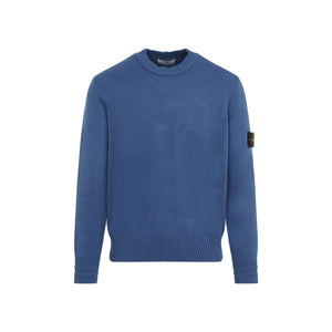 STONE ISLAND Men's Cotton Crew-Neck Sweater with Removable Logo Patch