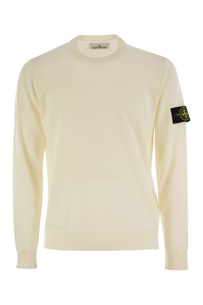 STONE ISLAND Elegant Crew-Neck Wool Sweater