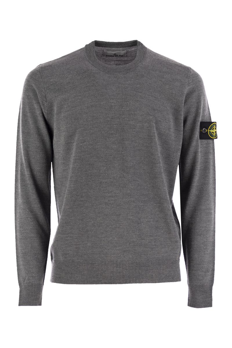 STONE ISLAND Elegant Crew-Neck Wool Sweater