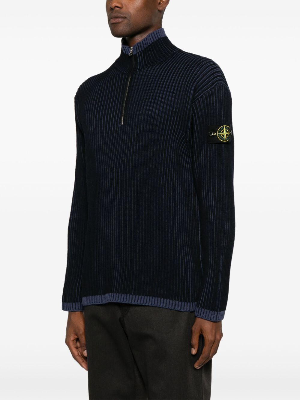 STONE ISLAND Men's Mini Zippered Knit T-Shirt