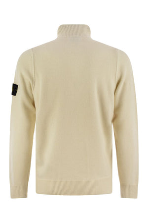 STONE ISLAND Refined Wool-Blend Buttoned Turtleneck Sweater