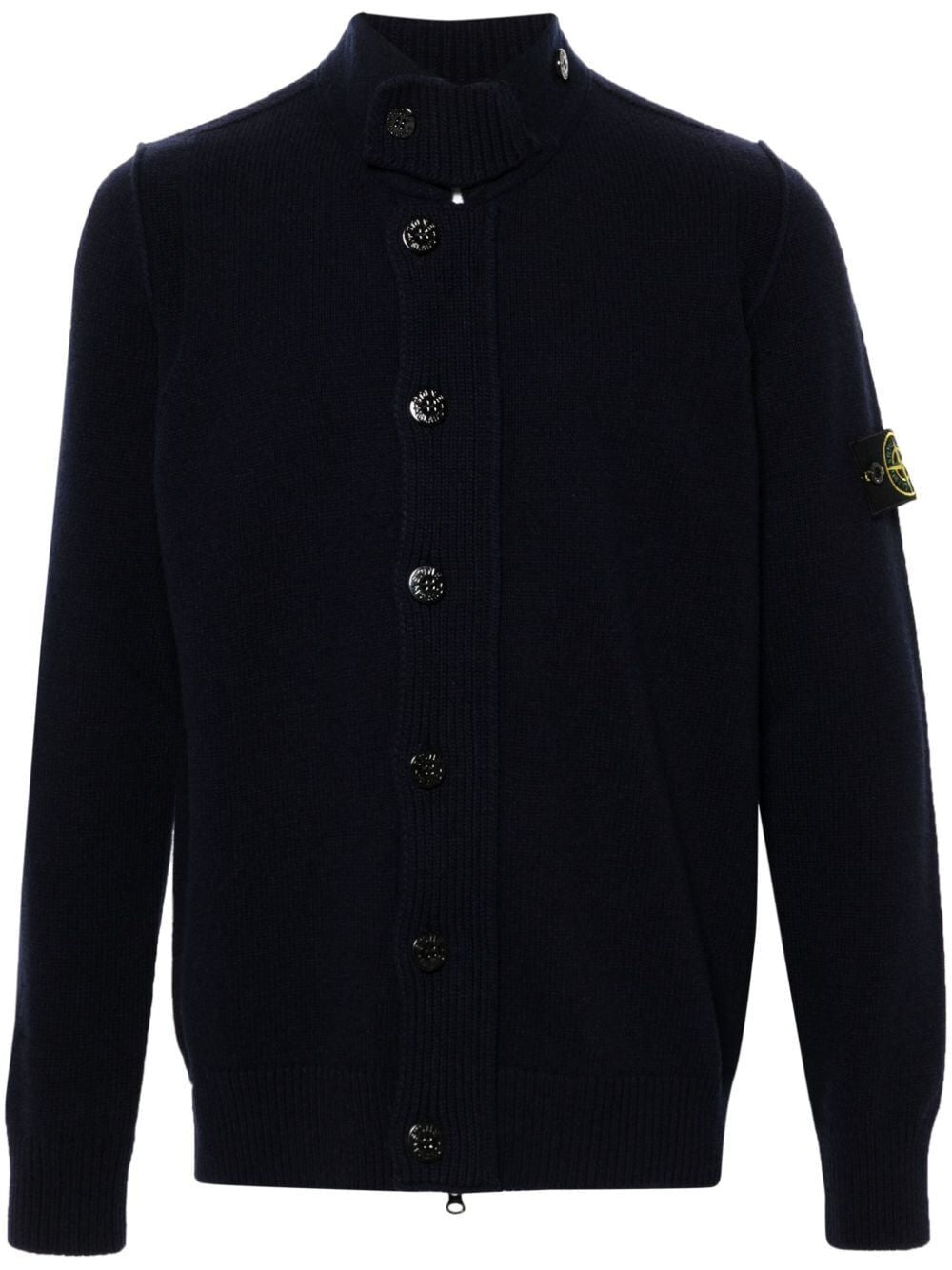 STONE ISLAND Elevated Wool-Blend High Neck Cardigan