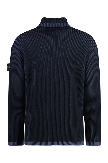 STONE ISLAND VIRGIN WOOL TURTLENECK SWEATER