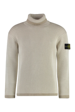 STONE ISLAND Virgin Wool Ribbed Turtleneck Sweater for Men - FW24