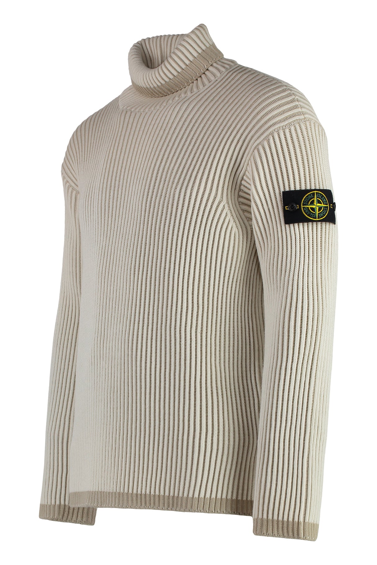 STONE ISLAND Virgin Wool Ribbed Turtleneck Sweater for Men - FW24