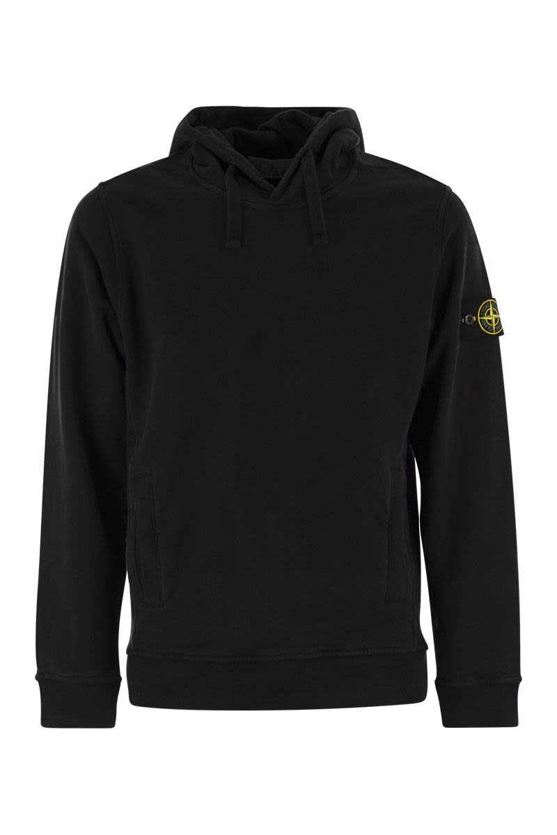 STONE ISLAND Urban Cotton Hoodie with Iconic Badge