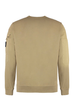 STONE ISLAND Cotton Logo Sweatshirt with Sleeve Pocket