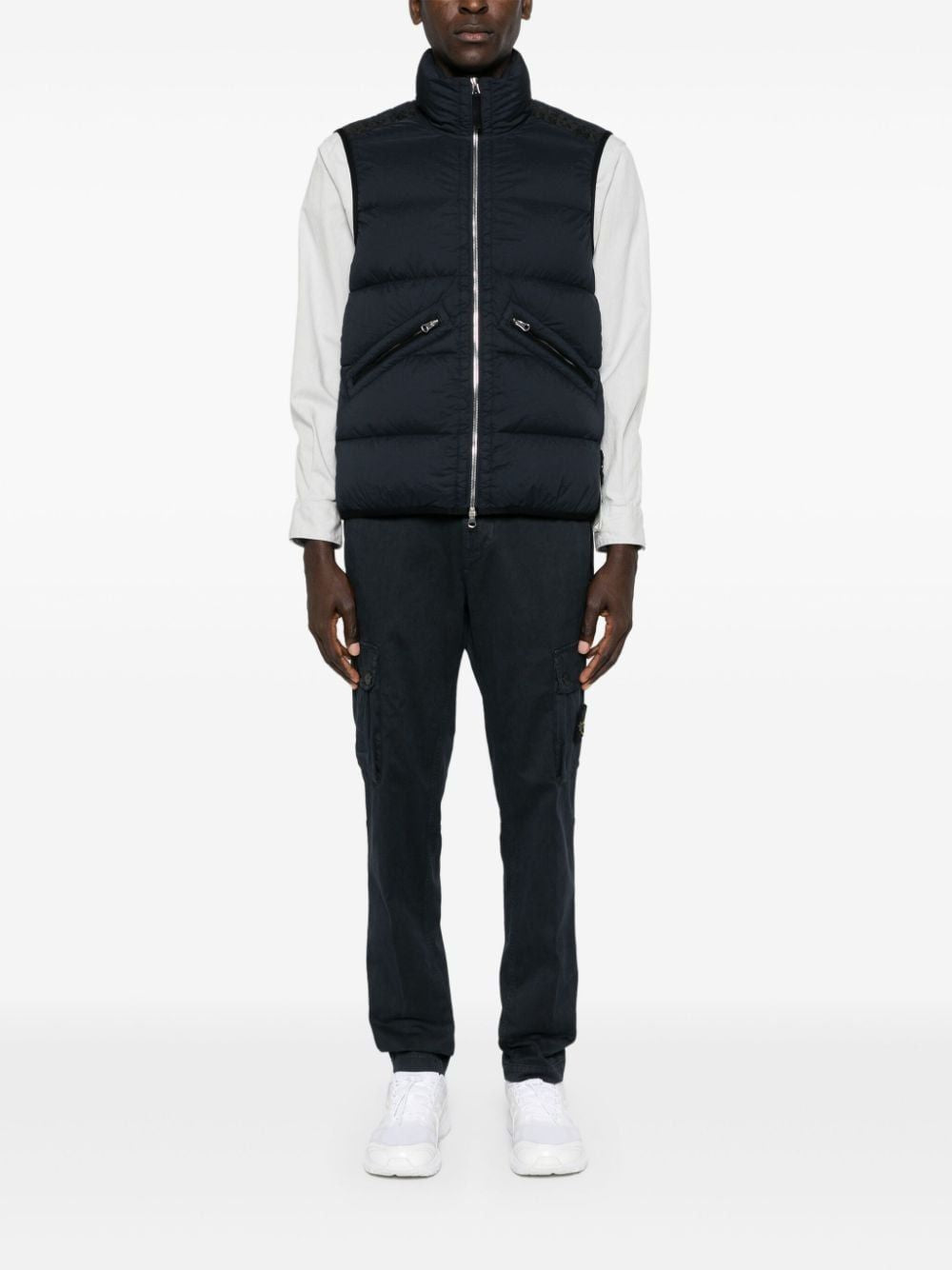 STONE ISLAND Men's Navy Blue Performance Vest for Fall/Winter 2024