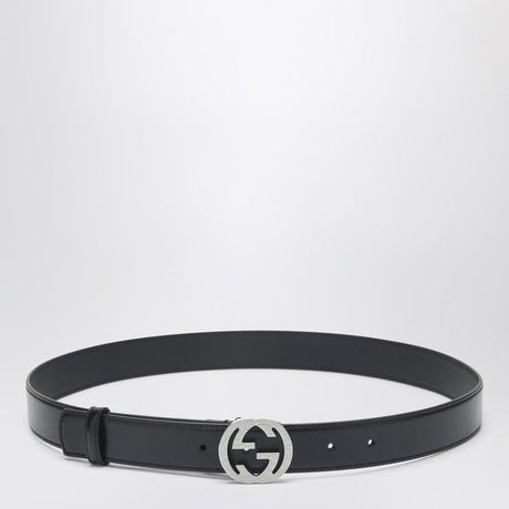 GUCCI Mens Leather Belt with Engraved GG Buckle