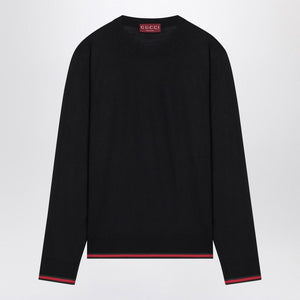 GUCCI Classic Crewneck Wool Jumper with Web Detail