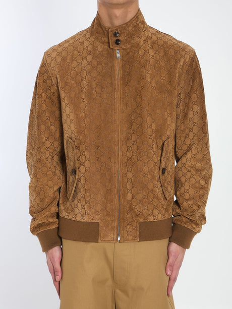 GUCCI Men's GG Pattern Bomber Jacket (Size IT 50)