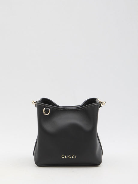 GUCCI Smooth Leather Mini Bucket Handbag - 19x18x11cm