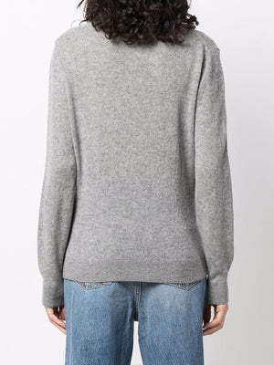 KHAITE Luxurious Pale Grey Cashmere Pullover