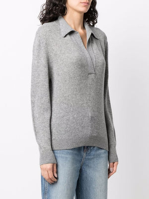 KHAITE Luxurious Pale Grey Cashmere Pullover