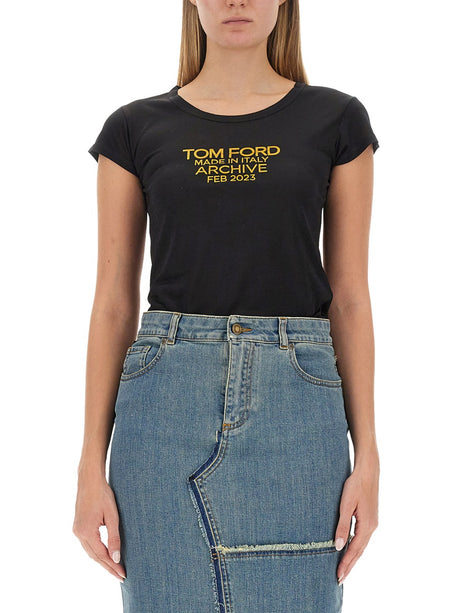 TOM FORD Slim Fit Logo T-Shirt - Size 40 IT