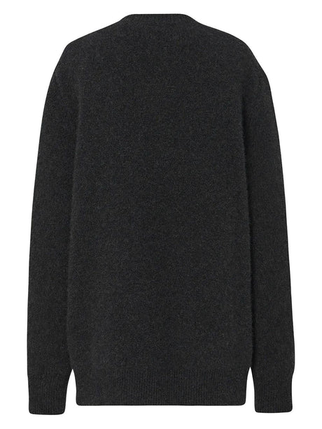 THE ROW Cashmere and Silk Jumper with Ribbed Cuffs and Hem - Crew Neck, Long Sleeves