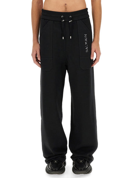 BALMAIN Men's Logo Jogging Pants - Size L