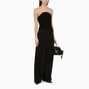 KHAITE Black Ribbed Sleeveless Top for Women - Intriguing SS24 Design