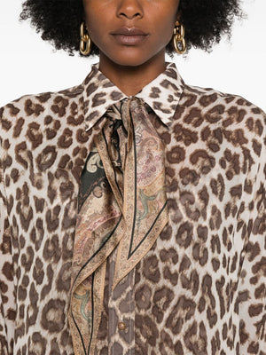 ZIMMERMANN Leopard Print Button-Up Shirt