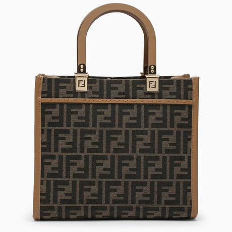 FENDI Sunshine Small Jacquard Top Handle Tote in Brown - SS24 Women's Collection